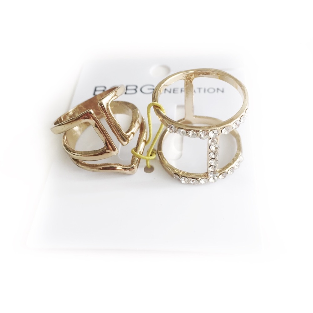 BCBGENERATION DAINTY RINGS GOLD TONED LAYER STACK